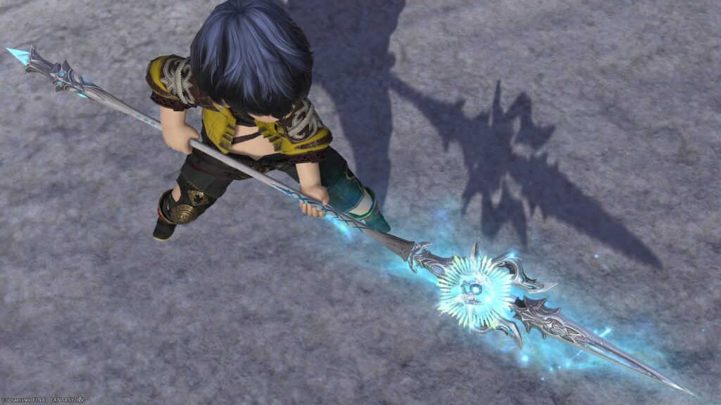 FF14 ミラプリ 光る武器 蛮神ハイデリン武器 竜騎士 槍 サンクティファイライト・パルチザン 見た目 発光エフェクト