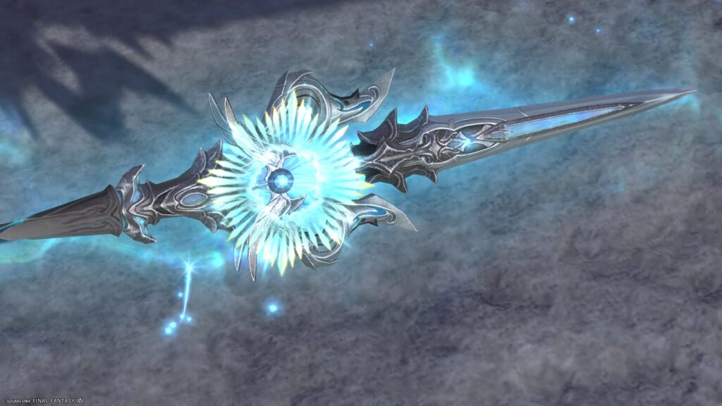 FF14 ミラプリ 光る武器 蛮神ハイデリン武器 竜騎士 槍 サンクティファイライト・パルチザン 見た目 発光エフェクト