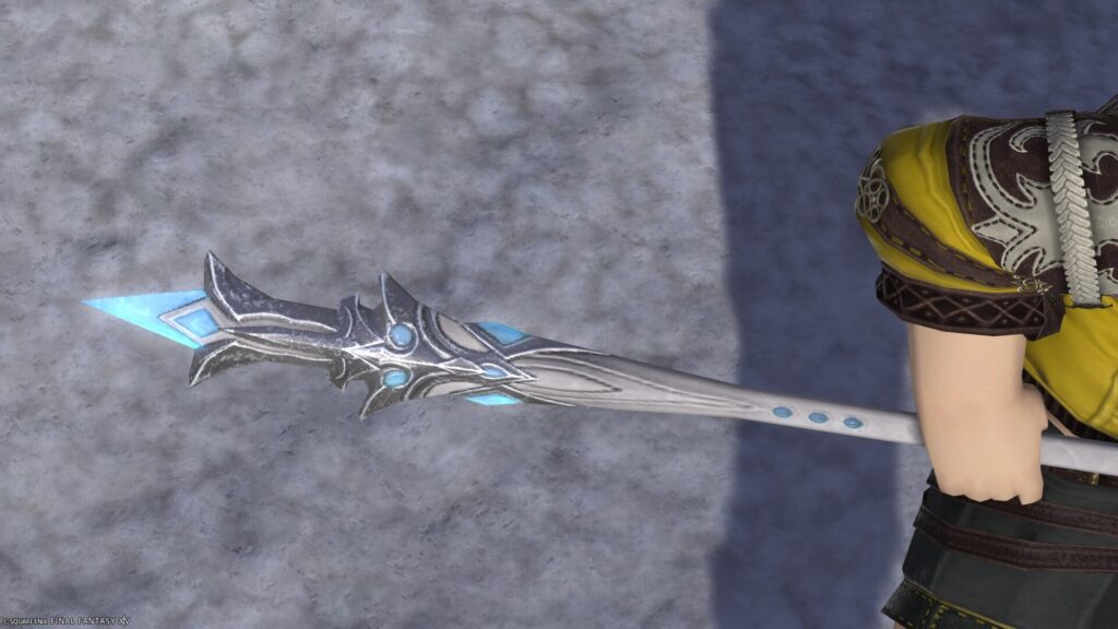 FF14 ミラプリ 光る武器 蛮神ハイデリン武器 竜騎士 槍 サンクティファイライト・パルチザン 見た目 発光エフェクト