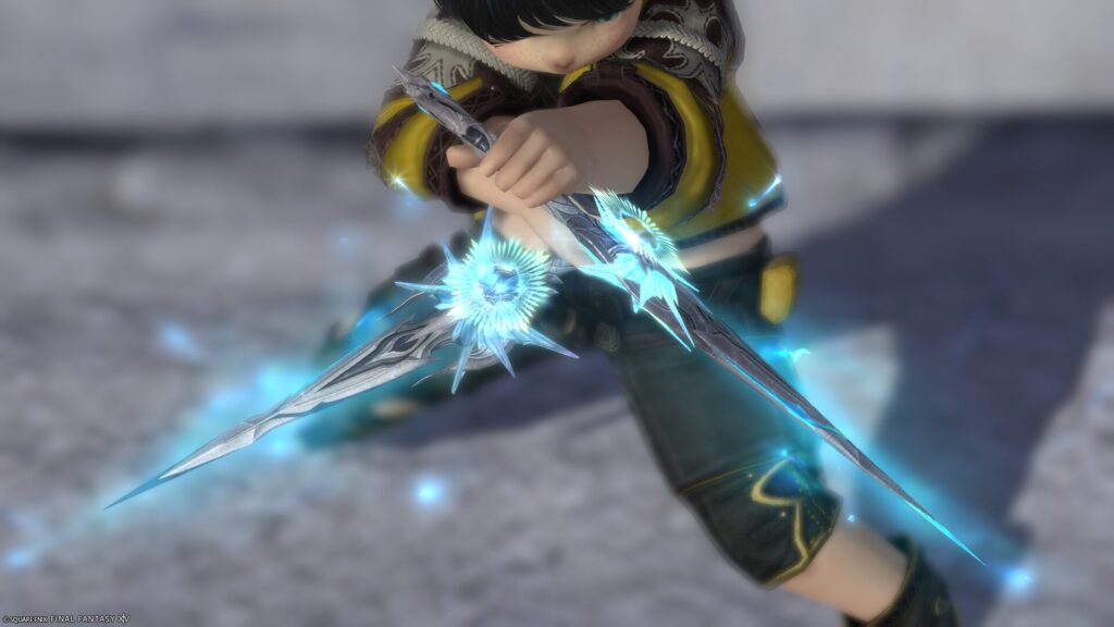 FF14　ミラプリ　光る武器　蛮神ハイデリン武器　忍者　ナイフ　サンクティファイライト・ダガー　見た目　発光エフェクト