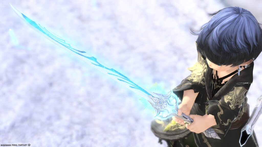 FF14　ミラプリ　光る武器　蛮神ハイデリン武器　侍　刀　サンクティファイライト・ブレード　見た目　発光エフェクト