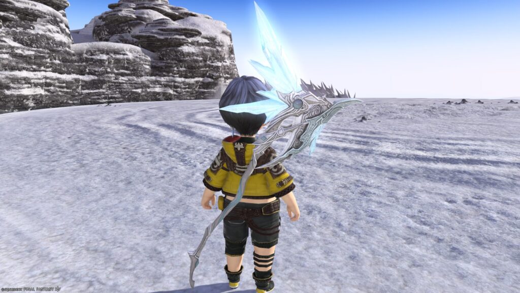 FF14　ミラプリ　光る武器　蛮神ハイデリン武器　リーパー　大鎌　サンクティファイライト・ウォーサイズ　見た目