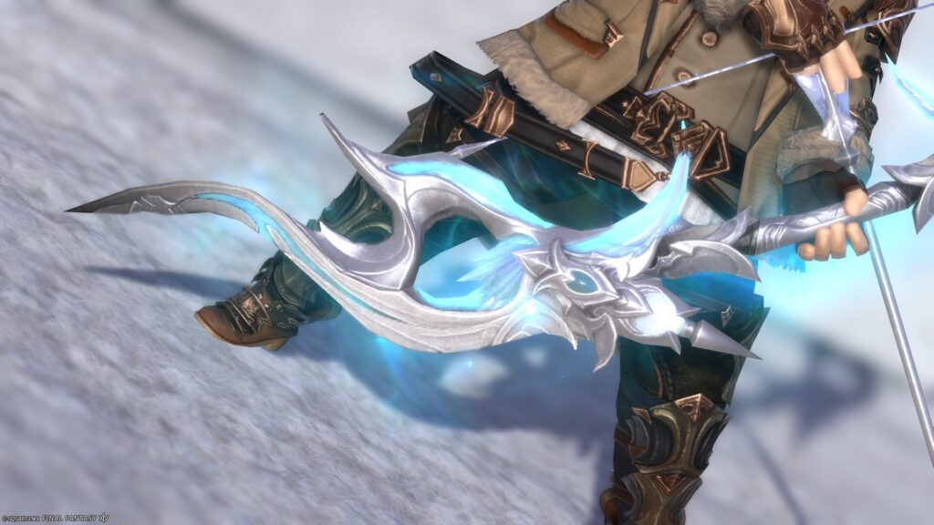 FF14 ミラプリ 光る武器 蛮神ハイデリン武器 吟遊詩人 弓 サンクティファイライト・ロングボウ 見た目 発光エフェクト