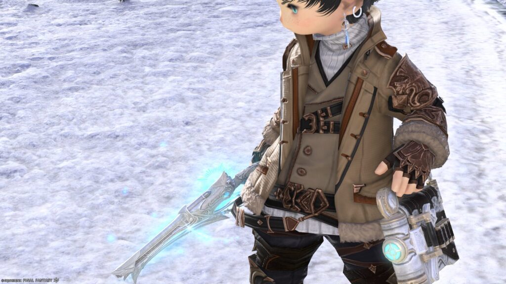 FF14 ミラプリ 光る武器 蛮神ハイデリン武器 機工士 銃 サンクティファイライト・ハンドガン 見た目 発光エフェクト