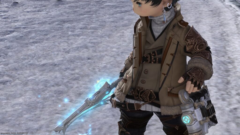 FF14 ミラプリ 光る武器 蛮神ハイデリン武器 機工士 銃 サンクティファイライト・ハンドガン 見た目 発光エフェクト