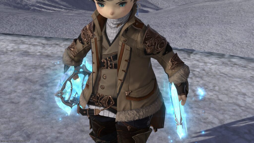 FF14　ミラプリ　光る武器　蛮神ハイデリン武器　踊り子　投擲武器　サンクティファイライト・タスラム　見た目　発光エフェクト