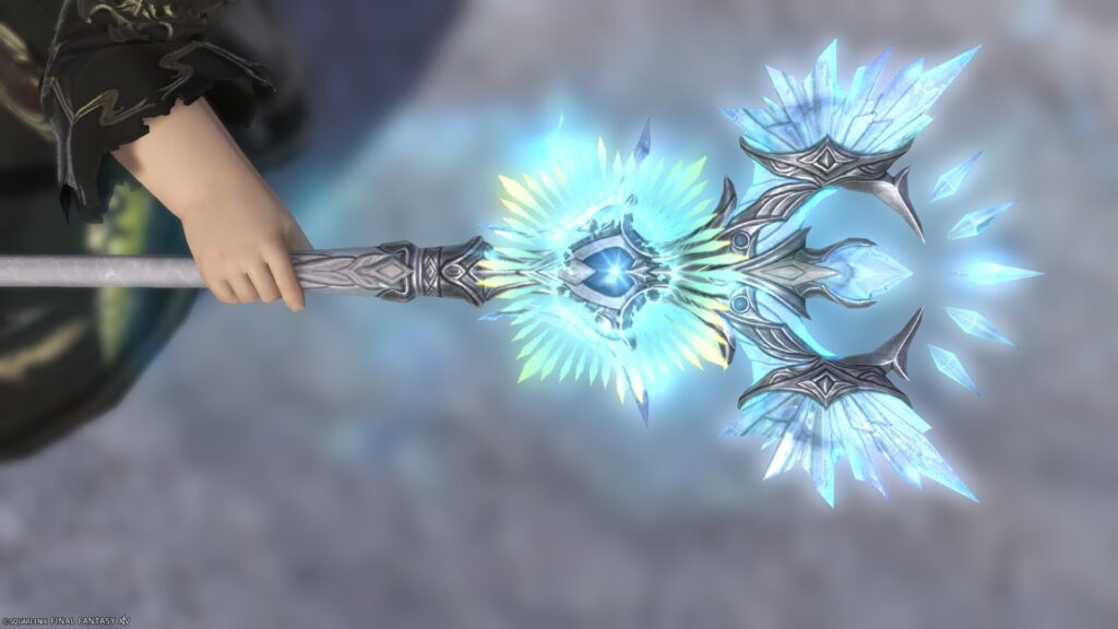 FF14　ミラプリ　光る武器　蛮神ハイデリン武器　黒魔導士　呪具　杖　サンクティファイライト・ロッド　見た目　発光エフェクト