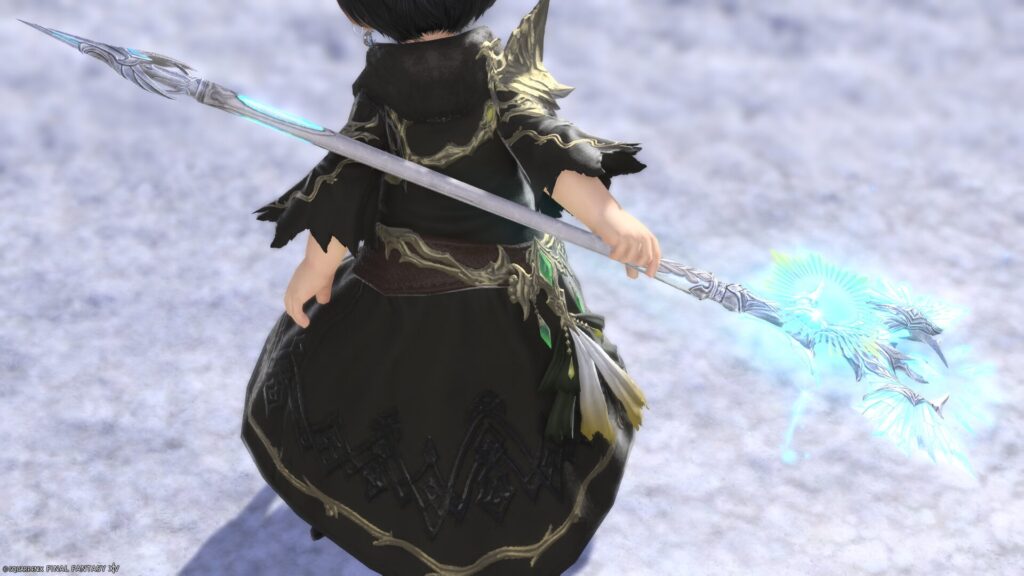 FF14　ミラプリ　光る武器　蛮神ハイデリン武器　黒魔導士　呪具　杖　サンクティファイライト・ロッド　見た目　発光エフェクト