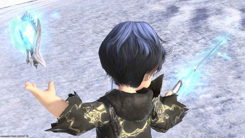 FF14 ミラプリ 光る武器 蛮神ハイデリン武器 赤魔導士 細剣 サンクティファイライト・フルーレ 見た目 発光エフェクト