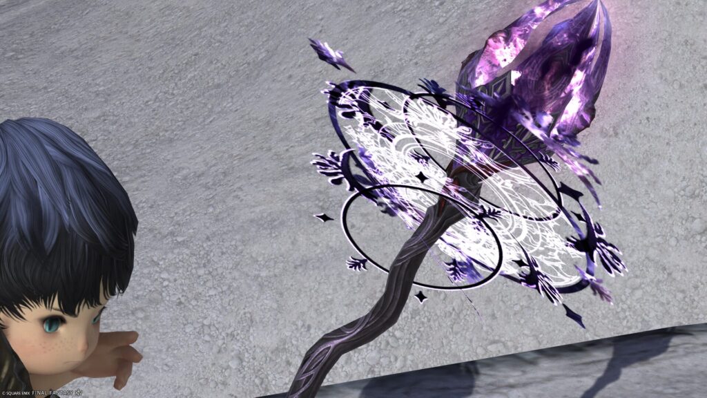 FF14　ミラプリ　光る武器　蛮神ハーデス武器　黒魔導士　呪具　オクノスRE　見た目　発光エフェクト