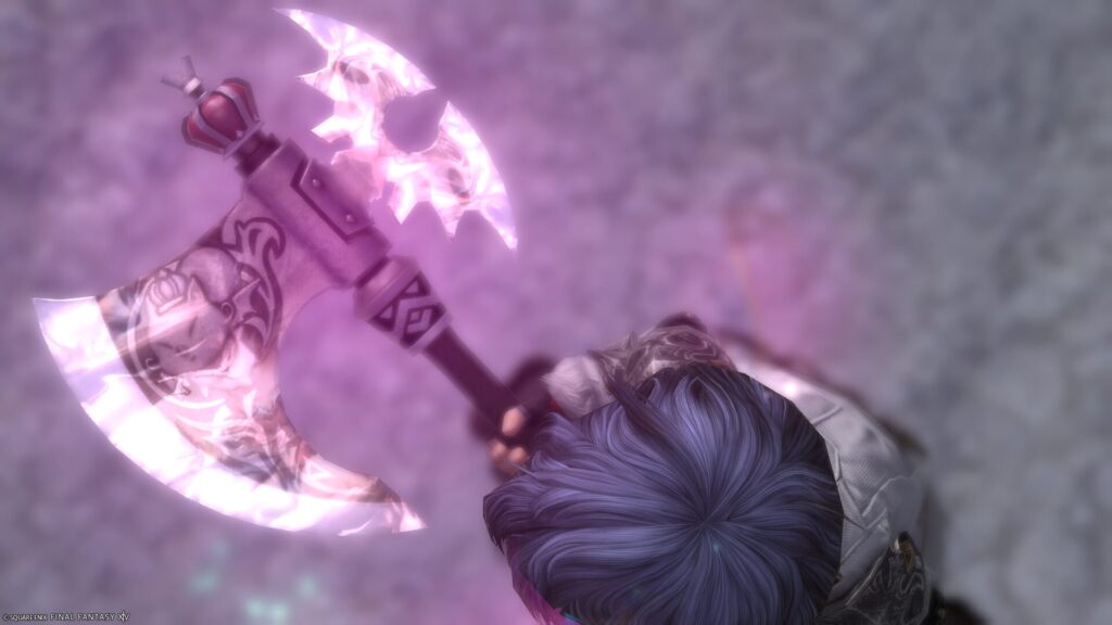 FF14　ミラプリ　光る武器　極王モグル・モグXII世武器　戦士　斧　モグルモグアクス　見た目　発光エフェクト