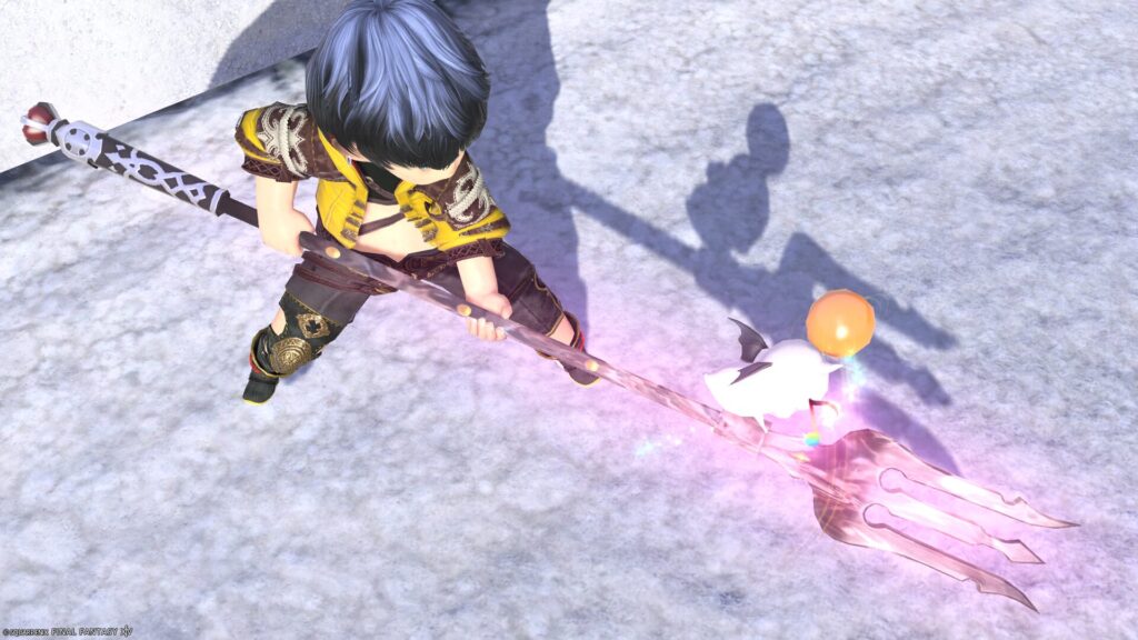 FF14　ミラプリ　光る武器　極王モグル・モグXII世武器　竜騎士　槍　モグルモグフォーク　見た目　発光エフェクト