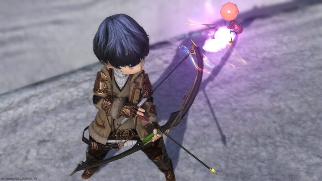 FF14　ミラプリ　光る武器　極王モグル・モグXII世武器　吟遊詩人　弓　モグルモグボウ　見た目　発光エフェクト