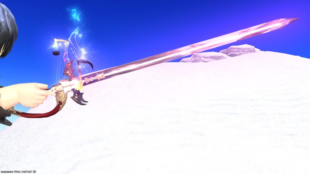 FF14　ミラプリ　光る武器　極王モグル・モグXII世武器　赤魔導士　細剣　モグルモグレイピア　見た目　発光エフェクト