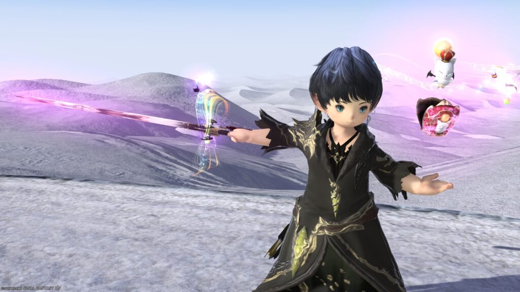 FF14　ミラプリ　光る武器　極王モグル・モグXII世武器　赤魔導士　細剣　モグルモグレイピア　見た目　発光エフェクト