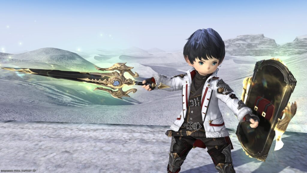 FF14　ミラプリ　光る武器　極女神ソフィア討滅戦　ナイト　剣　盾　細剣　ブレード・オブ・ゴッデス/シールド・オブ・ゴッデス　見た目　発光エフェクト