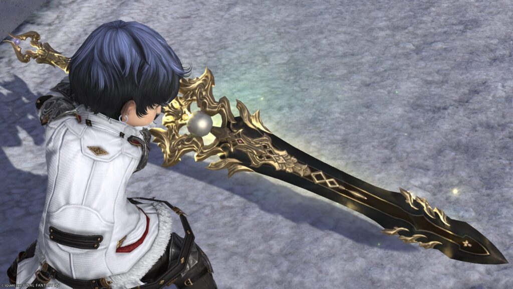 FF14　ミラプリ　光る武器　極女神ソフィア討滅戦　暗黒騎士　両手剣　ソード・オブ・ゴッデス　見た目　発光エフェクト