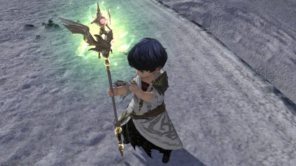 FF14　ミラプリ　光る武器　極女神ソフィア討滅戦　白魔導士　杖　ケーン・オブ・ゴッデス　見た目　発光エフェクト