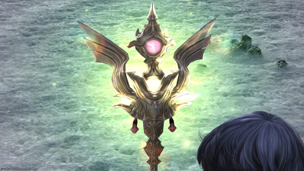 FF14　ミラプリ　光る武器　極女神ソフィア討滅戦　白魔導士　杖　ケーン・オブ・ゴッデス　見た目　発光エフェクト