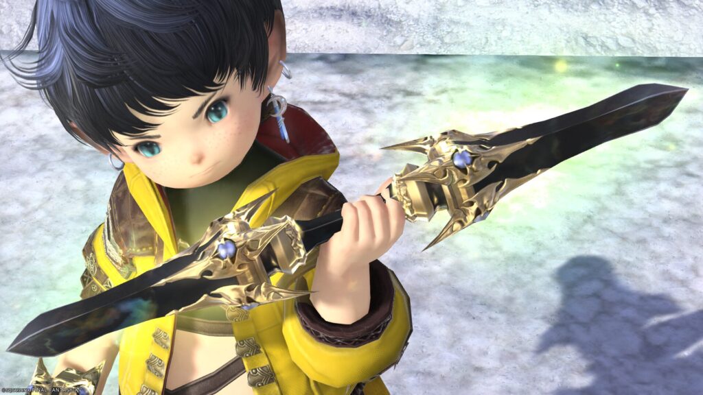 FF14　ミラプリ　光る武器　極女神ソフィア討滅戦　忍者　ナイフ　エッジ・オブ・ゴッデス　見た目　発光エフェクト