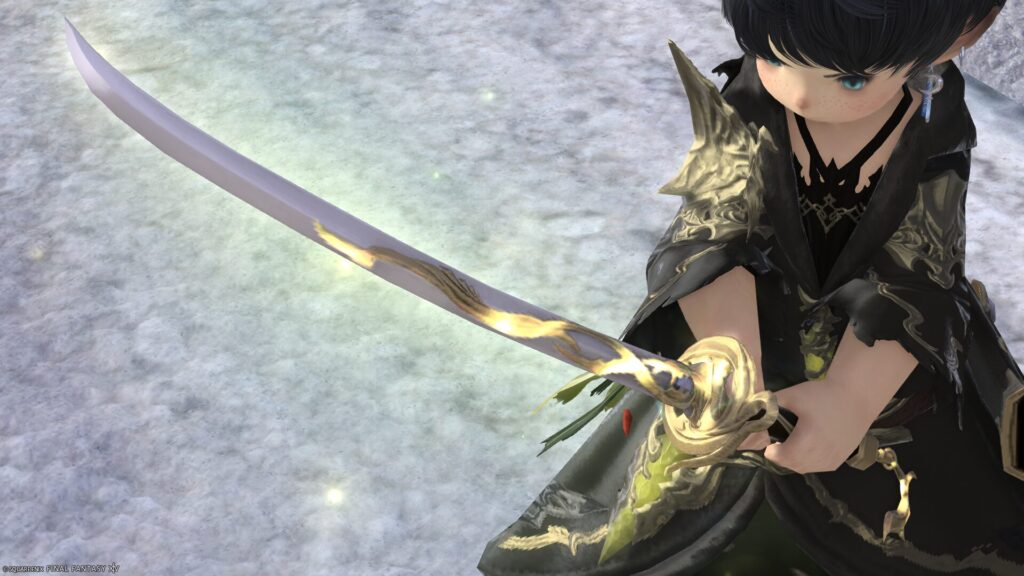 FF14　ミラプリ　光る武器　極女神ソフィア討滅戦　侍　刀　女神刀【改】　見た目　発光エフェクト