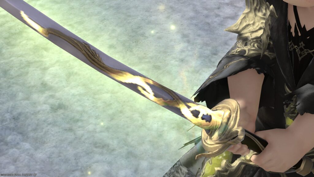 FF14　ミラプリ　光る武器　極女神ソフィア討滅戦　侍　刀　女神刀【改】　見た目　発光エフェクト