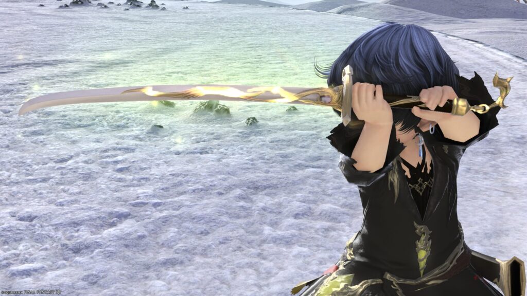 FF14　ミラプリ　光る武器　極女神ソフィア討滅戦　侍　刀　女神刀【改】　見た目　発光エフェクト