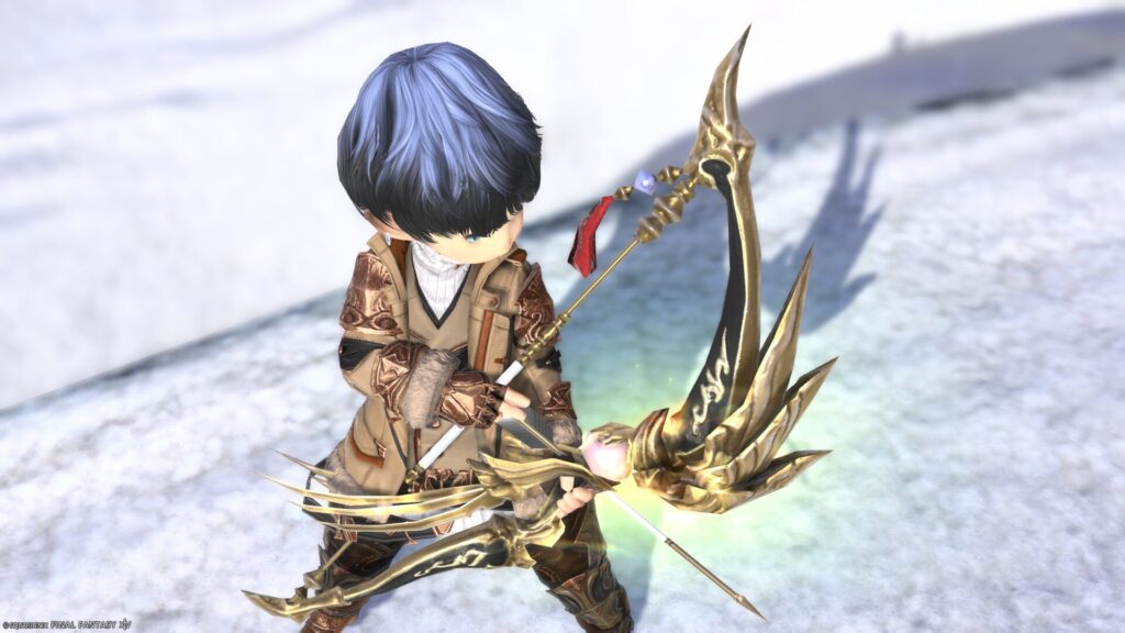 FF14　ミラプリ　光る武器　極女神ソフィア討滅戦　吟遊詩人　弓　ボウ・オブ・ゴッデス　見た目　発光エフェクト