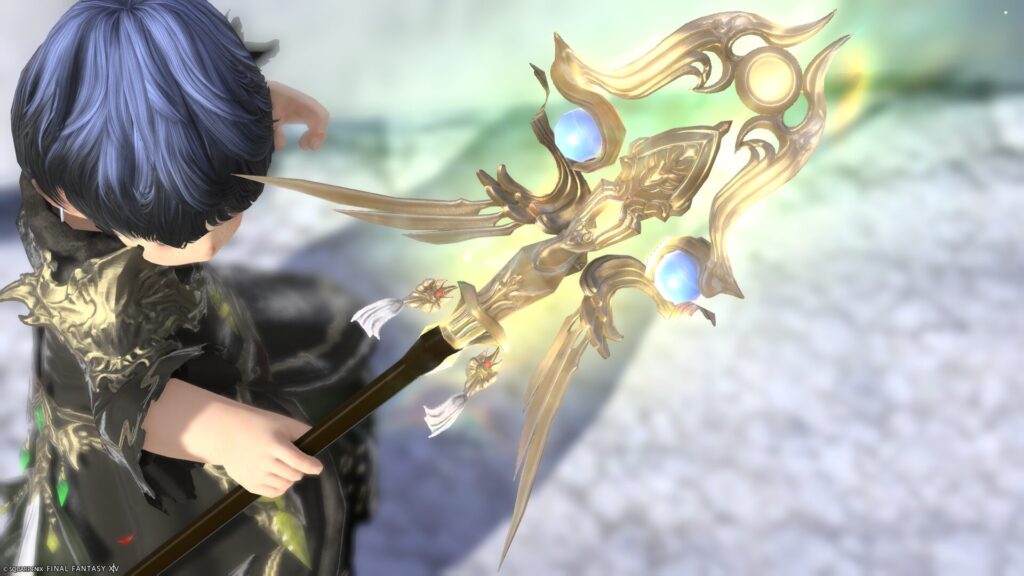 FF14 ミラプリ 光る武器 極女神ソフィア討滅戦 黒魔導士 杖 ポール・オブ・ゴッデス 見た目 発光エフェクト