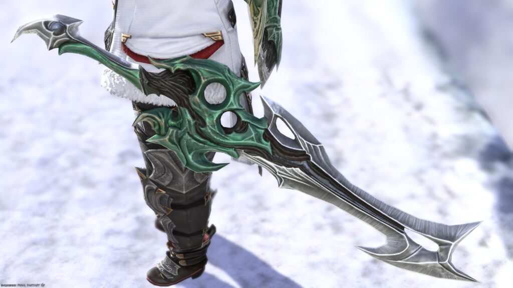 FF14　ミラプリ　光る武器　極エメラルドウェポン破壊作戦　ナイト　剣　盾　スマラグディン・バスタードソード、スマラグディン・シールド　見た目