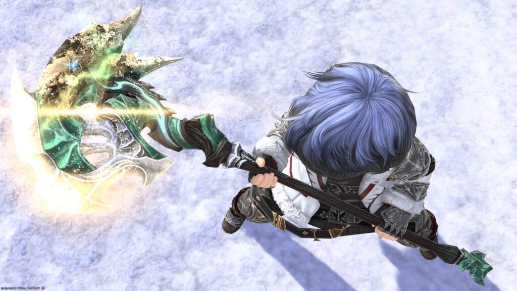 FF14　ミラプリ　光る武器　極エメラルドウェポン破壊作戦　戦士　斧　スマラグディン・バトルアクス　見た目　発光エフェクト