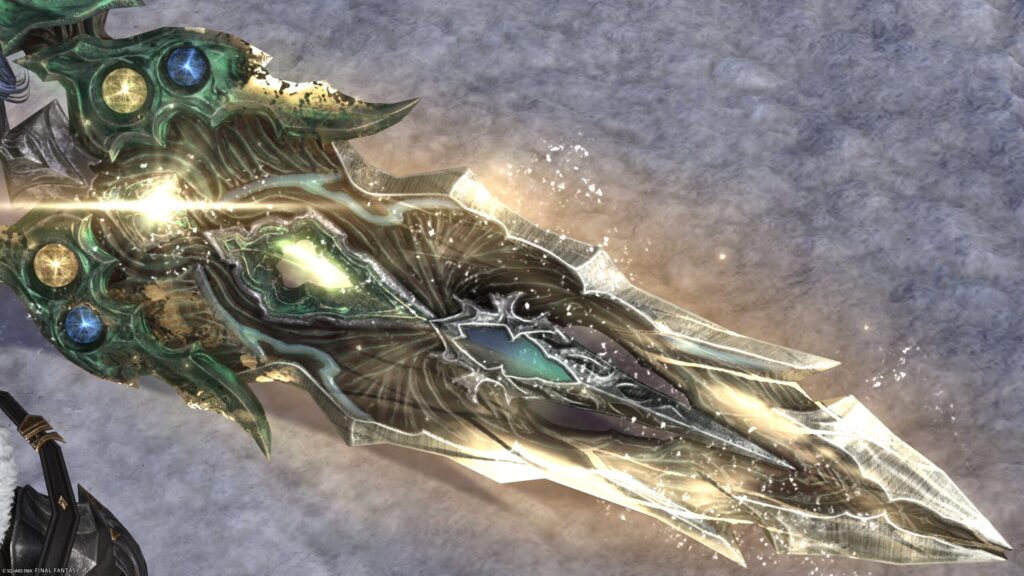 FF14 ミラプリ 光る武器 極エメラルドウェポン破壊作戦 暗黒騎士 両手剣 スマラグディン・グレートソード 見た目 発光エフェクト