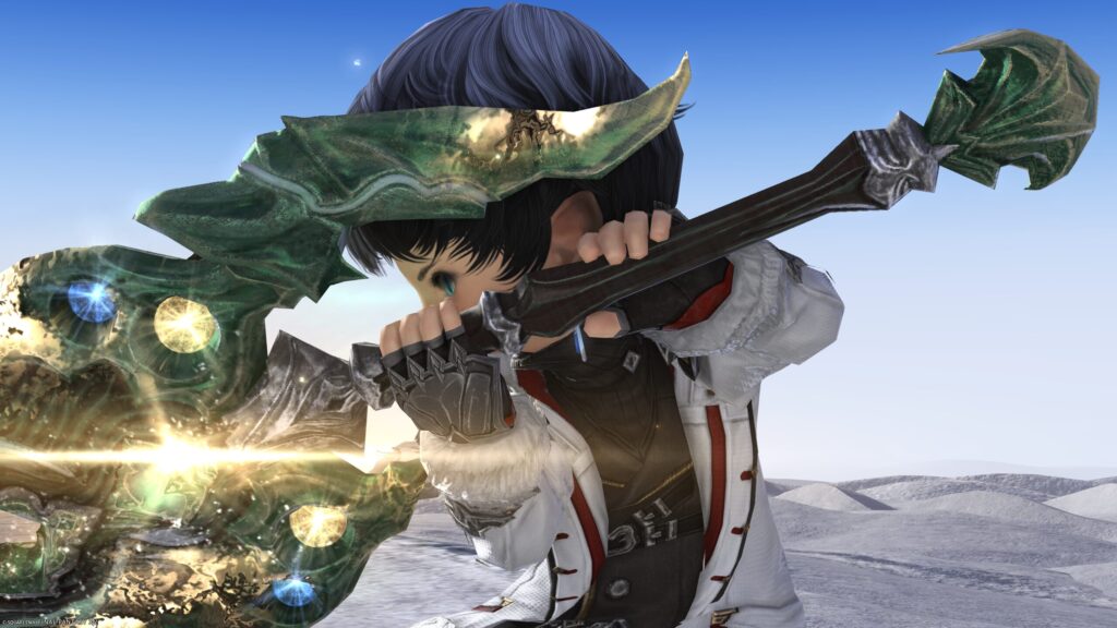 FF14 ミラプリ 光る武器 極エメラルドウェポン破壊作戦 暗黒騎士 両手剣 スマラグディン・グレートソード 見た目 発光エフェクト