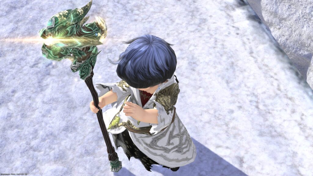 FF14 ミラプリ 光る武器 極エメラルドウェポン破壊作戦 白魔導士 杖 スマラグディン・ケーン 見た目 発光エフェクト