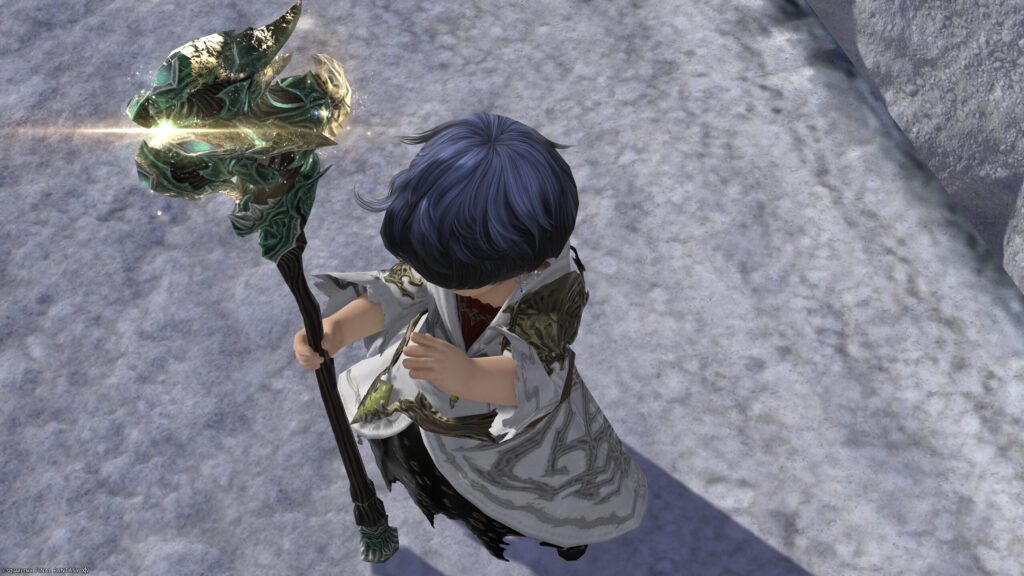 FF14 ミラプリ 光る武器 極エメラルドウェポン破壊作戦 白魔導士 杖 スマラグディン・ケーン 見た目 発光エフェクト