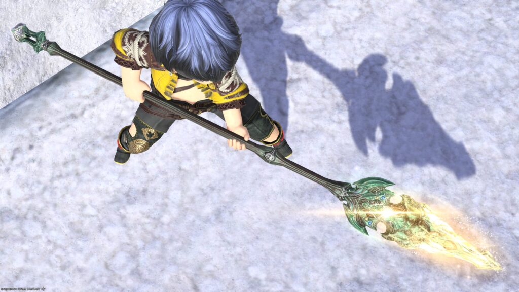 FF14　ミラプリ　光る武器　極エメラルドウェポン破壊作戦　竜騎士　槍　スマラグディン・パルチザン　見た目　発光エフェクト