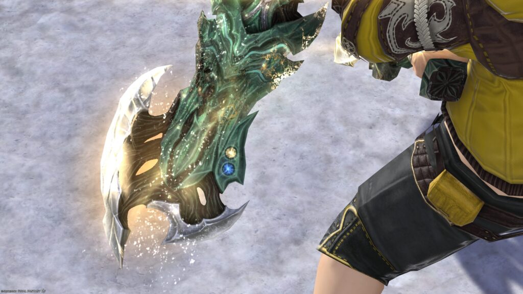 FF14　ミラプリ　光る武器　極エメラルドウェポン破壊作戦　忍者　ナイフ　スマラグディン・クリーバー　見た目　発光エフェクト