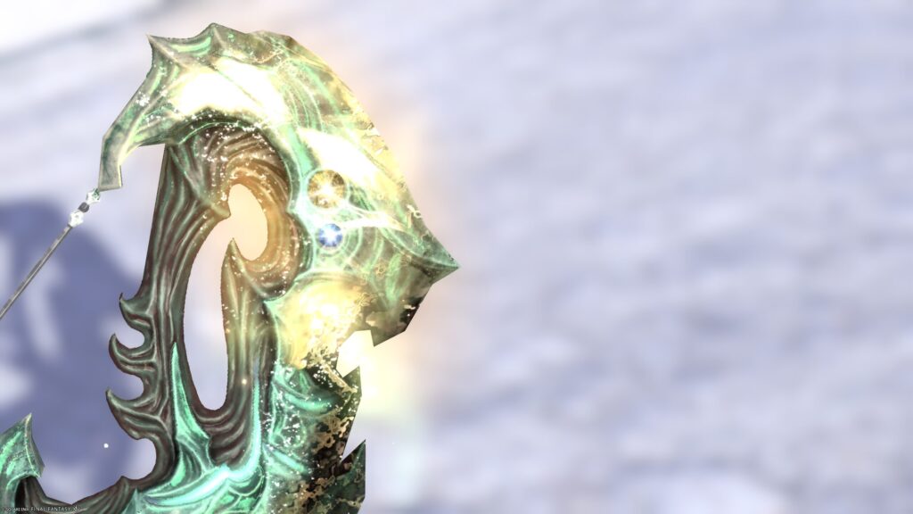 FF14　ミラプリ　光る武器　極エメラルドウェポン破壊作戦　吟遊詩人　弓　スマラグディン・ロングボウ　見た目　発光エフェクト