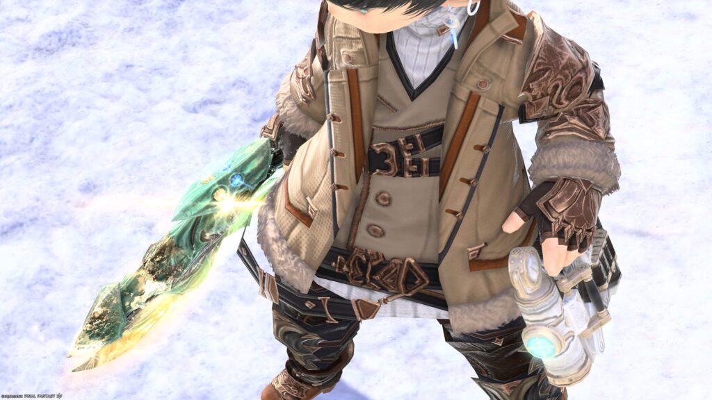 FF14 ミラプリ 光る武器 極エメラルドウェポン破壊作戦 機工士 銃 スマラグディン・ハンドガン 見た目 発光エフェクト