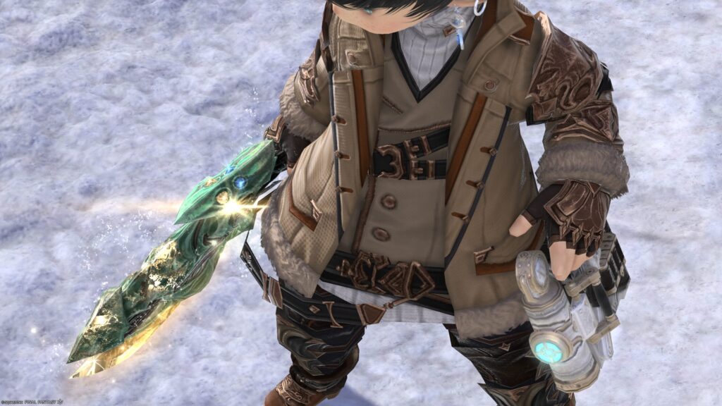 FF14 ミラプリ 光る武器 極エメラルドウェポン破壊作戦 機工士 銃 スマラグディン・ハンドガン 見た目 発光エフェクト