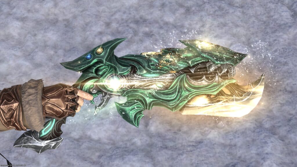 FF14 ミラプリ 光る武器 極エメラルドウェポン破壊作戦 機工士 銃 スマラグディン・ハンドガン 見た目 発光エフェクト