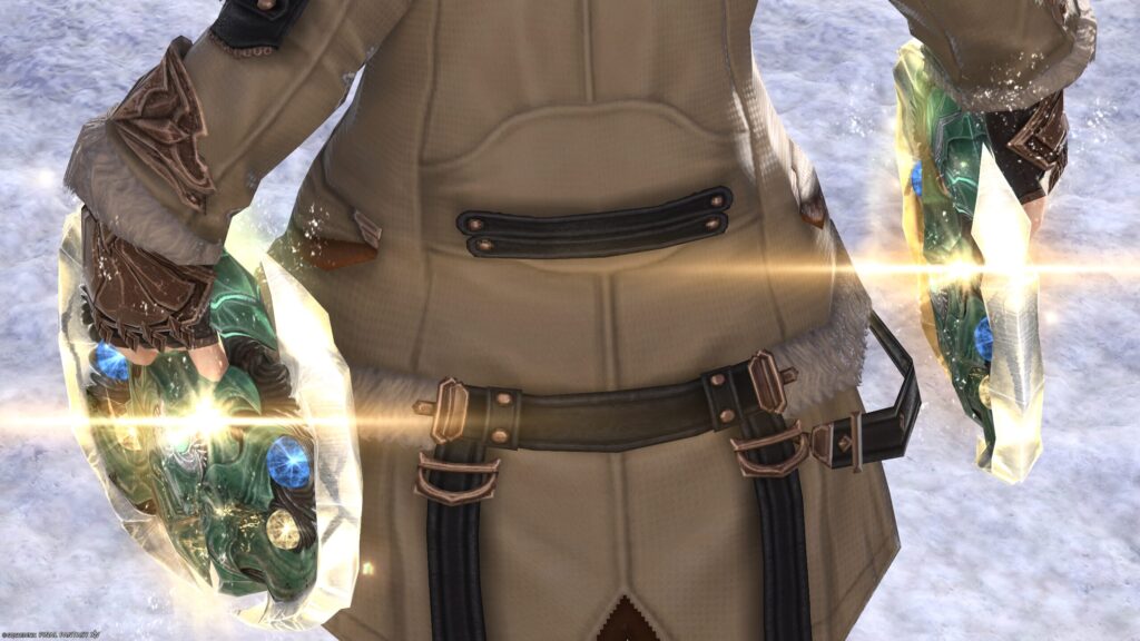 FF14　ミラプリ　光る武器　極エメラルドウェポン破壊作戦　踊り子　投擲武器　スマラグディン・チャクラム　見た目　発光エフェクト