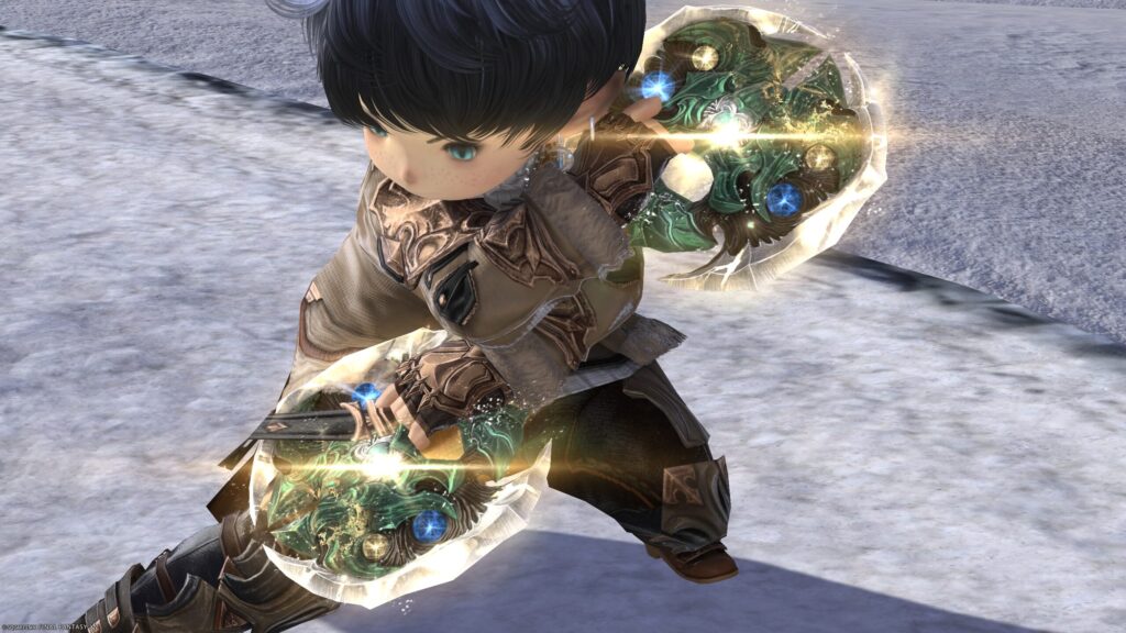 FF14　ミラプリ　光る武器　極エメラルドウェポン破壊作戦　踊り子　投擲武器　スマラグディン・チャクラム　見た目　発光エフェクト