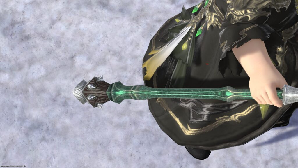 FF14 ミラプリ 光る武器 極エメラルドウェポン破壊作戦 黒魔導士 呪具 スマラグディン・ロッド 見た目 発光エフェクト