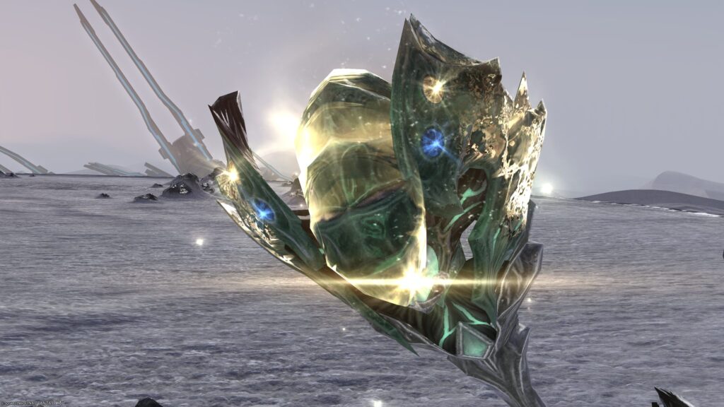 FF14 ミラプリ 光る武器 極エメラルドウェポン破壊作戦 黒魔導士 呪具 スマラグディン・ロッド 見た目 発光エフェクト