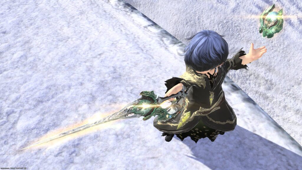 FF14　ミラプリ　光る武器　極エメラルドウェポン破壊作戦　赤魔導士　細剣　スマラグディン・レイピア　見た目　発光エフェクト