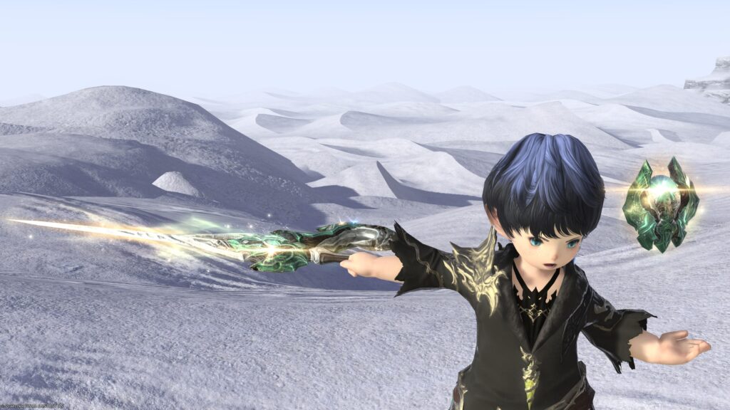 FF14　ミラプリ　光る武器　極エメラルドウェポン破壊作戦　赤魔導士　細剣　スマラグディン・レイピア　見た目　発光エフェクト