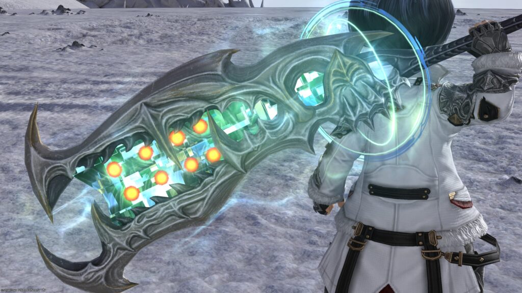 FF14　ミラプリ　光る武器　極ダイヤウェポン捕獲作戦　暗黒騎士　両手剣　アダマンティン・ディバイダー　見た目　発光エフェクト