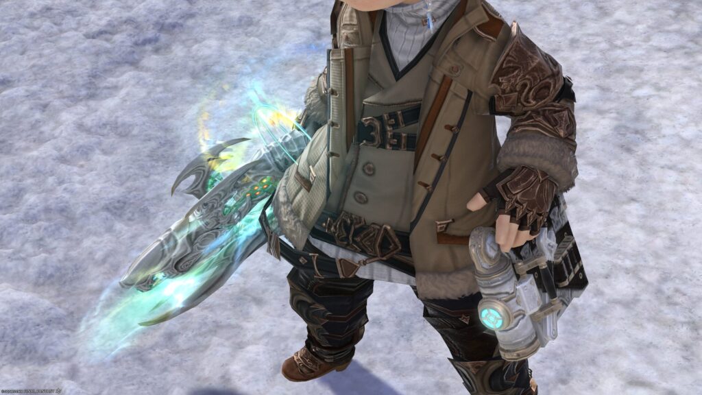 FF14 ミラプリ 光る武器 極ダイヤウェポン捕獲作戦 機工士 銃 アダマンティン・ハンドガン 見た目 発光エフェクト