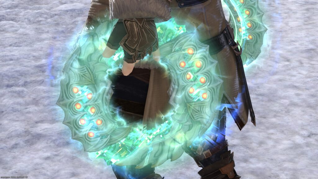 FF14　ミラプリ　光る武器　極ダイヤウェポン捕獲作戦　踊り子　投擲武器　アダマンティン・チャクラム　見た目　発光エフェクト